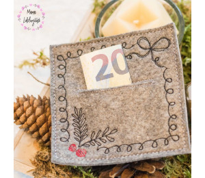 ADVENTSKALENDER 5. Dezember - Stickserie - 6 Geld- oder Gutscheinkartenhülle Weihnachten